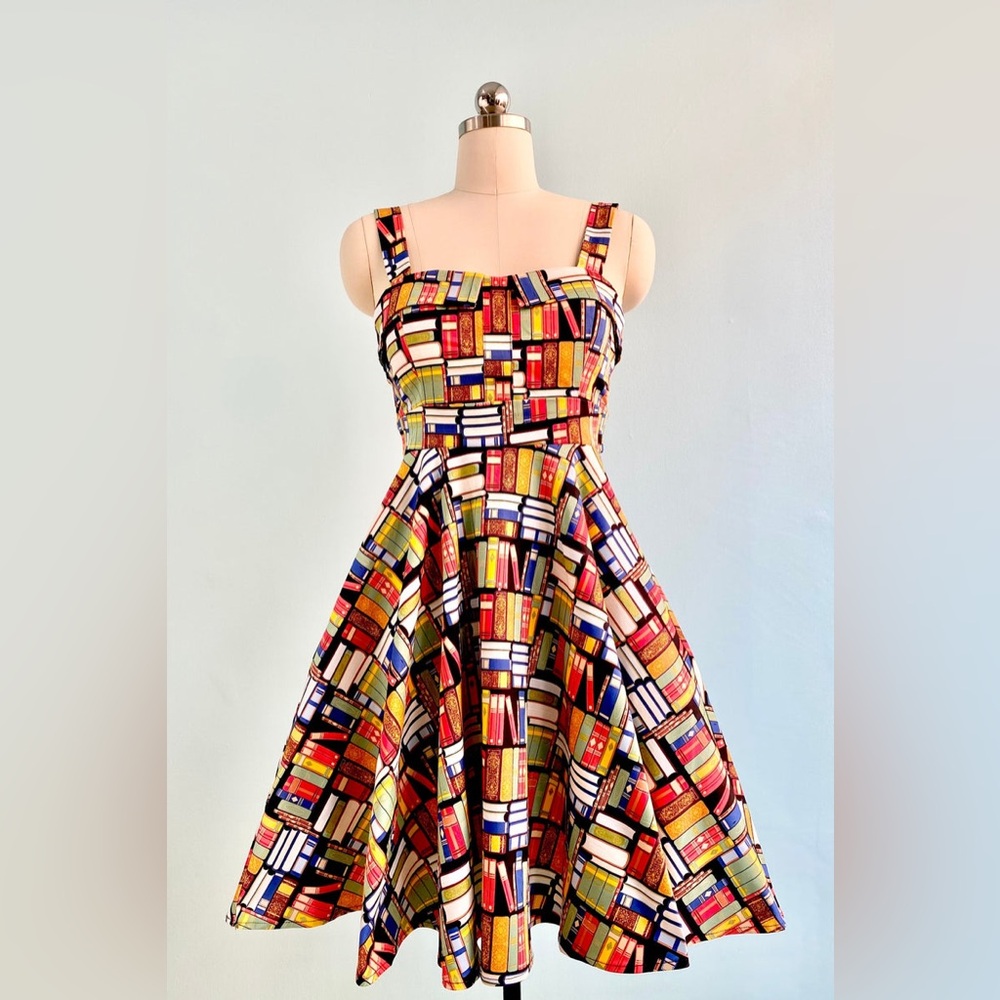 Colorful Book Print Dress
